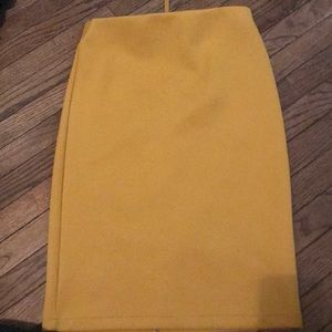 Mustard yellow pencil skirt